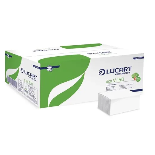 Papierové utierky, Z/V ohyb, 2-vrstvové,  LUCART "Eco", biele