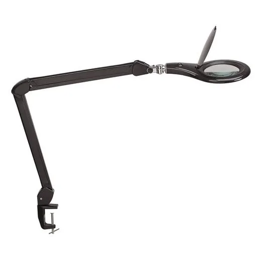 Stolová lampa, LED, zväčšovacie sklo, s držiakom, MAUL "Makro", čierna