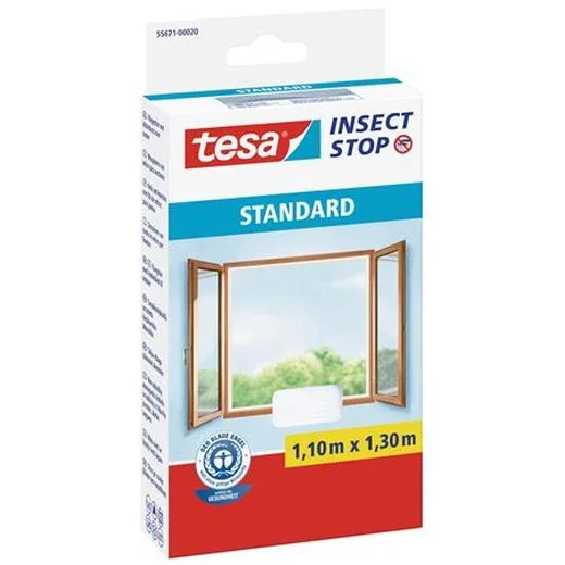 Sieťka na okno, proti hmyzu, suchý zips, 1,1 x 1,3 m, TESA  "Insect Stop", biela