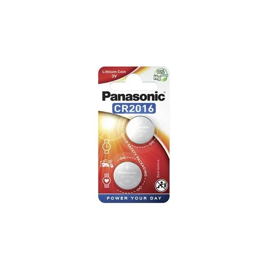 Gombíková batéria, CR2016, 2 ks, PANASONIC