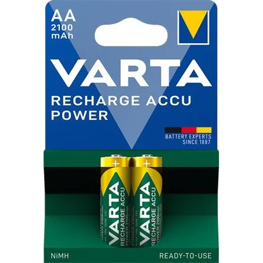 Nabíjateľná batéria, AA, tužková, 2x2100 mAh, prednabitá, VARTA "Power"