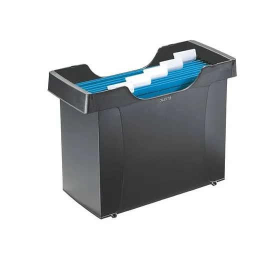 Box na závesné zakladacie dosky, 5 ks závesných zakladacích dosiek, LEITZ "Plus", čierny