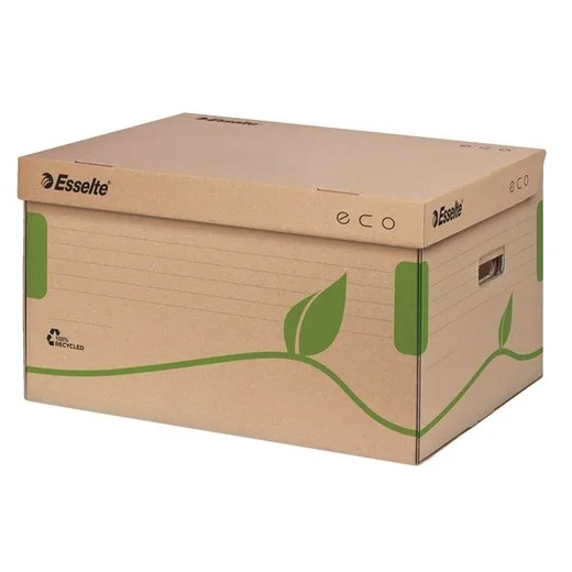 Archívny kontajner, recyklovaný kartón, s otváraním zhora, ESSELTE "Eco", hnedý