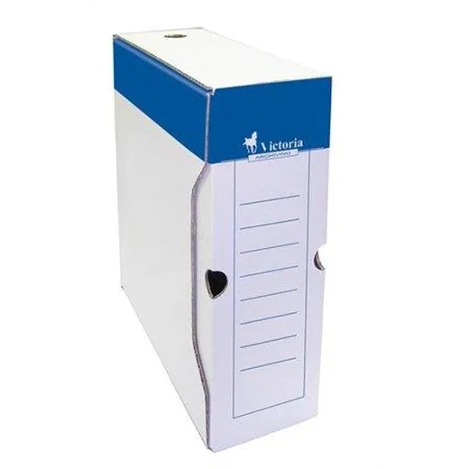 Archívny box, A4, 100 mm, kartón, VICTORIA OFFICE, biely