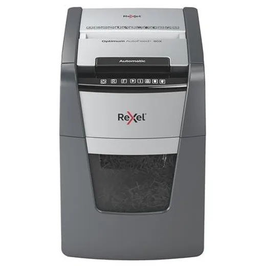 Skartovací stroj, konfety, 90 listov, REXEL, "Optimum AutoFeed+ 90X"