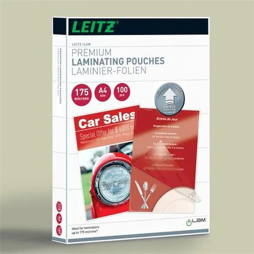 Laminovacia fólia, 170 mikr., A4, lesklá, UDT technológia, LEITZ "iLam"