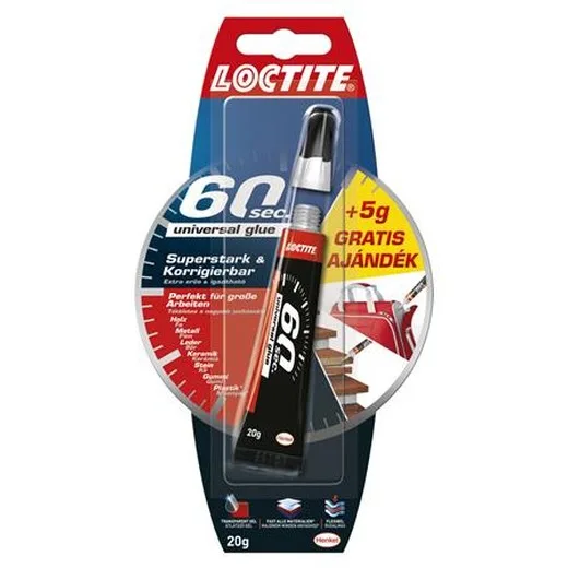Lepidlo, univerzálne, 20 g, HENKEL "Loctite 60 sec."