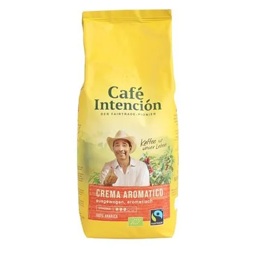 Káva, pražená, BIO, zrnková, 1000 g, "CAFÉ INTENCIÓN "Crema Aromatico"