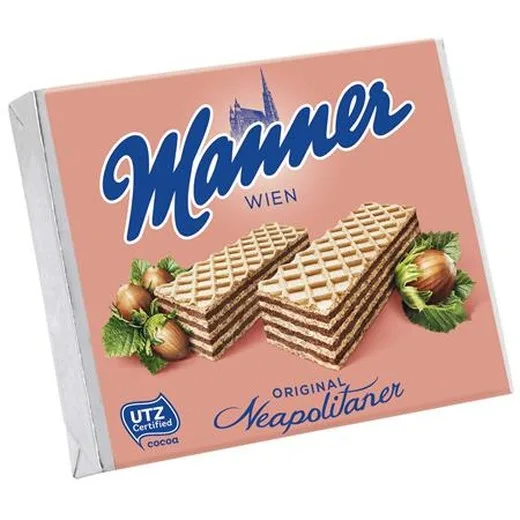 Oplátky s lieskovcovou náplňou, 75g, "Manner Original"