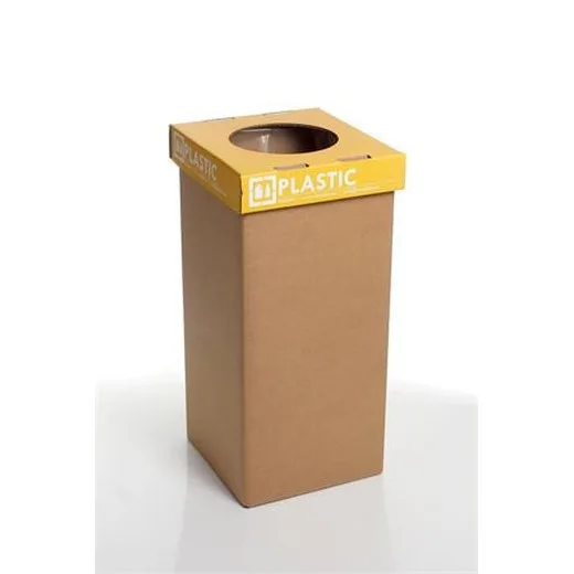 Odpadkový kôš na triedený odpad, recyklovaný, anglický popis, 20 l, RECOBIN "Mini", žltá