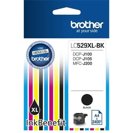 LC529XLB Náplň k tlačiarni  DCP-J100, J105, BROTHER čierna, 2400 strán
