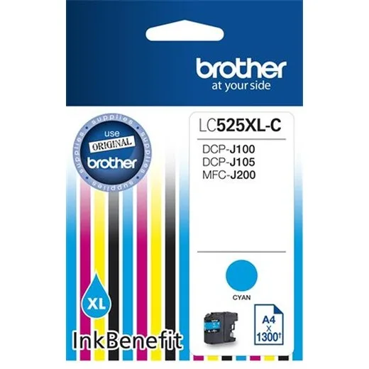 LC525XLC Náplň k tlačiarni  DCP-J100, J105, BROTHER modrá, 1300 strán