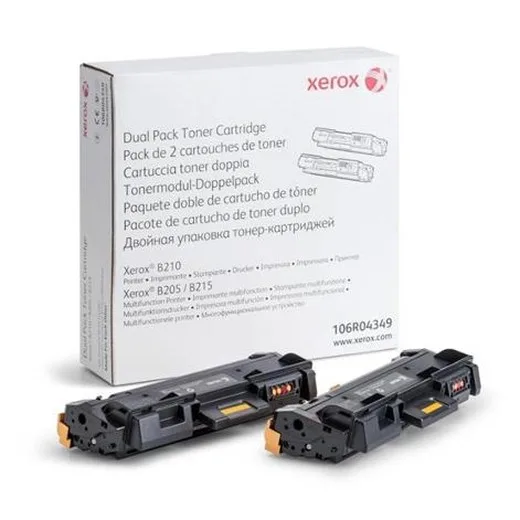 106R04349 Laserový toner pre B205, B210, B215 tlačiarne, XEROX, čierna, 2*3k