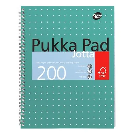 Špirálový zošit, A4+, linajkový, 100 strán, PUKKA PAD, "Metallic Jotta"