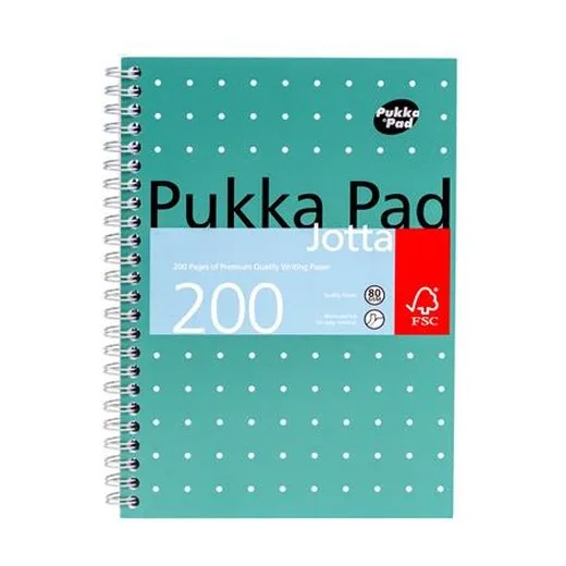 Špirálový zošit, A5, štvorčekový, 100 strán, PUKKA PAD, "Metallic Jotta"