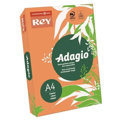Kopírovací papier, farebný, A4, 80 g, REY "Adagio", neón mandarínka