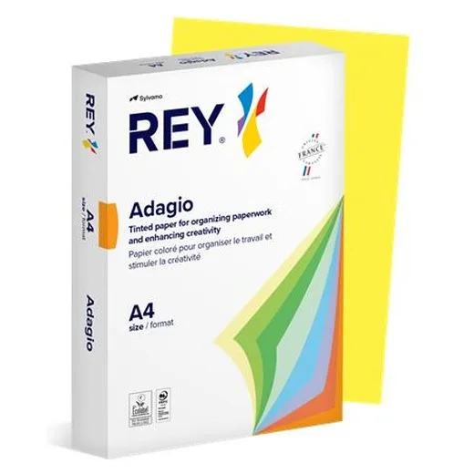 Kopírovací papier, farebný, A4, 80 g, REY "Adagio", intenzívna žltá