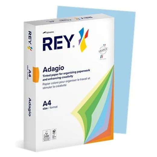 Kopírovací papier, farebný, A4, 80 g, REY "Adagio", pastelová modrá