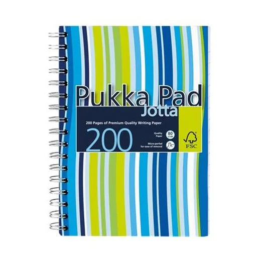 Špirálový zošit, A6, linajkový, 100 strán, PUKKA PAD "Stripe Jotta"