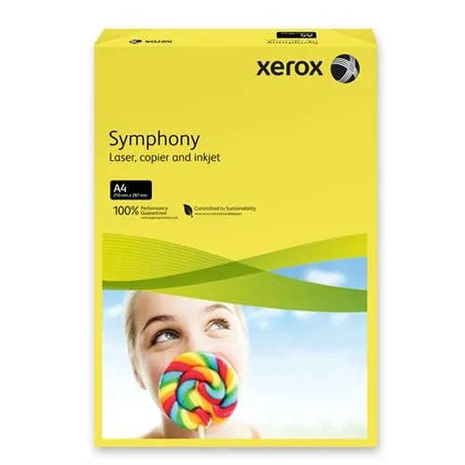 Kancelársky papier, farebný, A4, 160 g, XEROX "Symphony", tmavožltý (intenzívny)