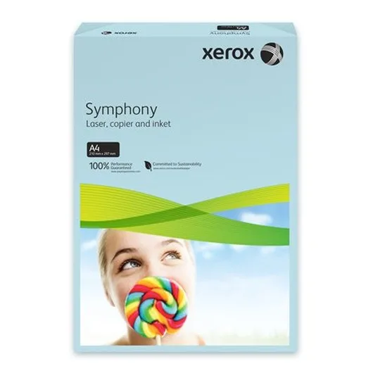 Kancelársky papier, farebný, A4, 80 g, XEROX "Symphony", modrý (stredný)