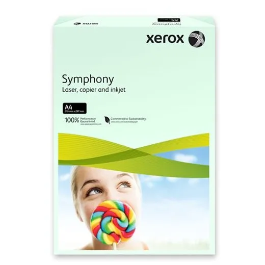 Kancelársky papier, farebný, A4, 160 g, XEROX "Symphony", svetlozelený (pastelový)