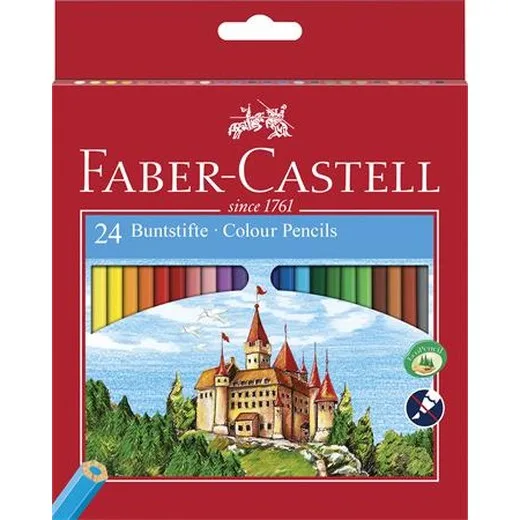 Farebné ceruzky, sada, šesťhranné,  FABER-CASTELL "Classic", 24 rôznych farieb