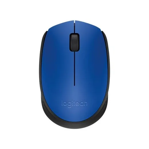 Myš, bezdrôtová, optická, stredná veľkosť, USB, LOGITECH "M171", modrá