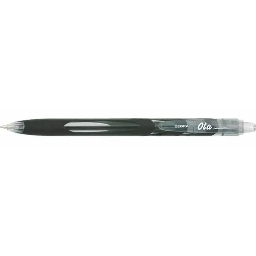 Guľôčkové pero, 0,27 mm, stláčací mechanizmus, ZEBRA "OLA", čierne