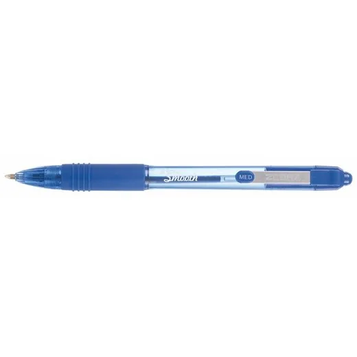 Guľôčkové pero, 0,27 mm, stláčací mechanizmus, ZEBRA "Z-Grip Smooth", modrá