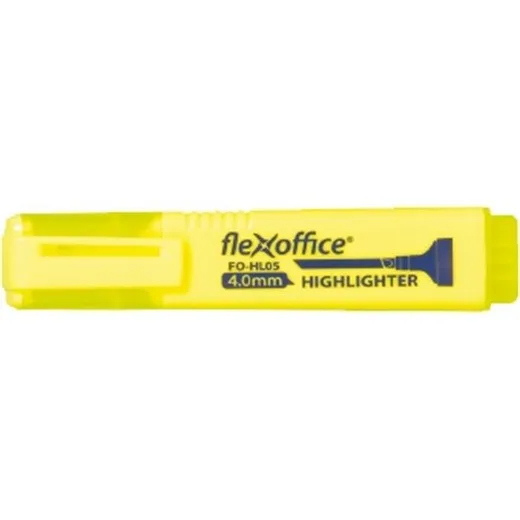 Zvýrazňovač, 1-4 mm, FLEXOFFICE "HL05", žltá