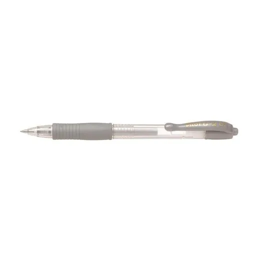 Gélové pero, 0,32 mm, stláčací mechanizmus, PILOT "G-2 Metallic", strieborné