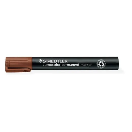 Permanentný popisovač, zrezaný hrot, STAEDTLER "Lumocolor 350", hnedý