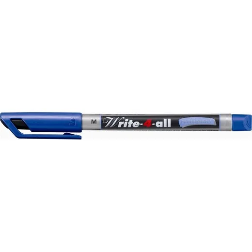 Permanentný popisovač, 1 mm, kužeľový hrot, STABILO "Write-4-all", M, modrá
