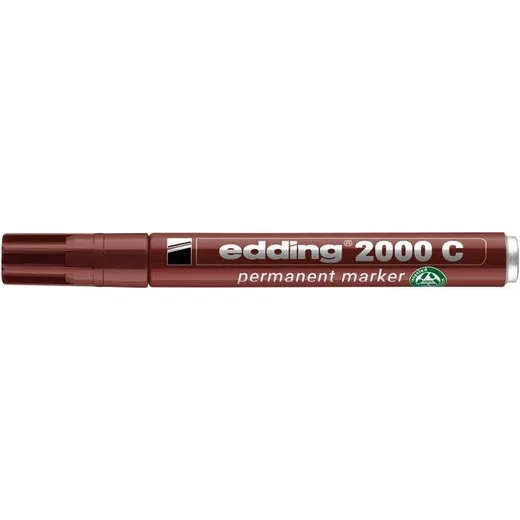 Permanentný popisovač, 1,5-3 mm, kužeľový hrot, EDDING "2000", hnedý