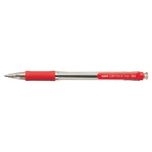Guľôčkové pero, 0,3 mm, stláčací mechanizmus, UNI "SN-101", červené