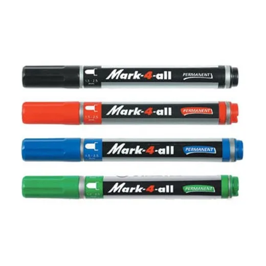 Permanentný popisovač, 1,5-2,5 mm, kužeľový hrot, STABILO "Mark-4-all", červený
