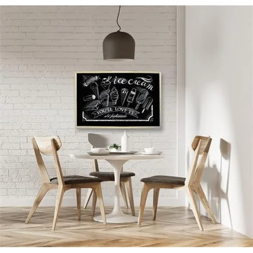 Tabuľa popisovateľná kriedou, čierny povrch, nemagnetická, 60x90 cm, drevený rám, VICTORIA VISUAL