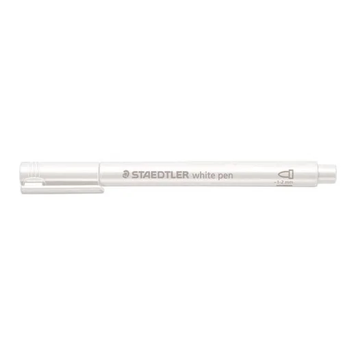 Dekoračný popisovač, 1-2 mm, kužeľový hrot, STAEDTLER "8323", biely