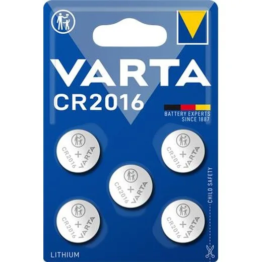 Gombíková batéria, CR2016, 5 ks, VARTA