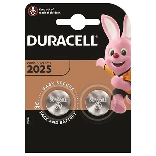 Gombíková batéria, CR2025, 2 ks, DURACELL