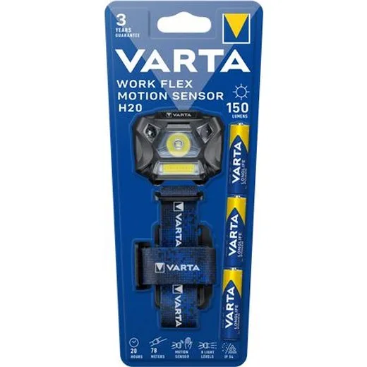 Lampa na hlavu, 3 LED, 3xAAA, pohybový senzor, VARTA " Work Flex H20"