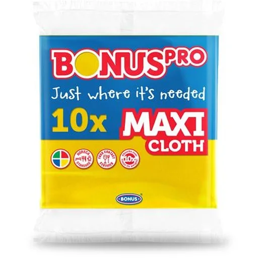 Čistiaca utierka, univerzálna, 10 ks, BONUS "Professional Maxi", žltá