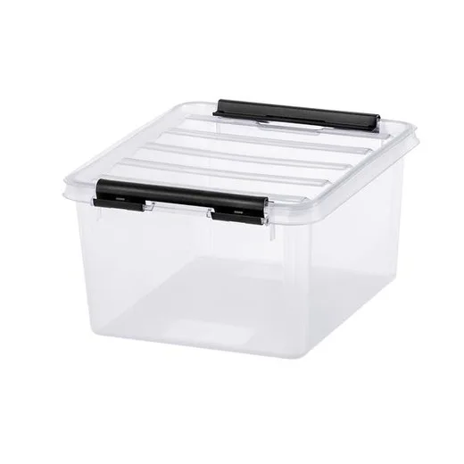 Úložný box, plastový, 2 l, čierne úchytky, SMARTSTORE "Classic 2", priehľadný