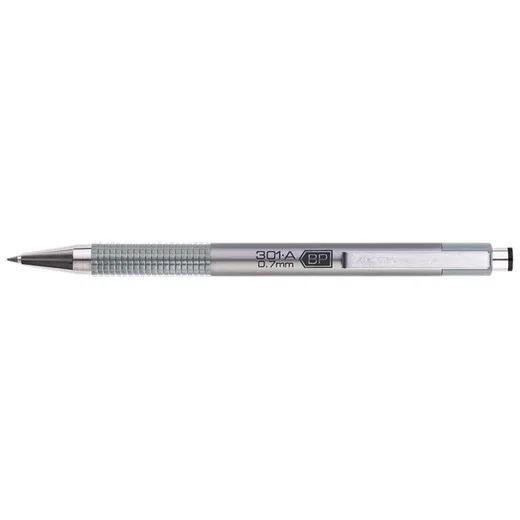 Guľôčkové pero, 0,24 mm, stláčaci mechanizmus, farba tela: strieborná, ZEBRA "F-301 A", modré