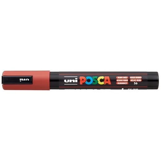 Dekoračný popisovač, 1,8-2,5 mm, UNI "Posca PC-5M", rubínový (56)