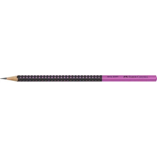 Grafitová ceruzka, HB, trojhranný tvar, FABER-CASTELL "Grip 2001", čierna, ružová