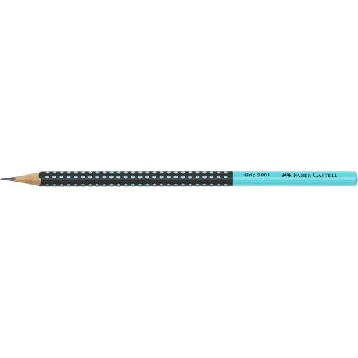 Grafitová ceruzka, HB, trojhranný tvar, FABER-CASTELL "Grip 2001", čierna, tyrkysová