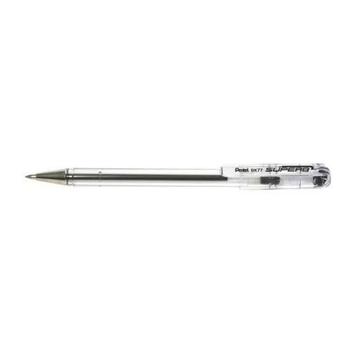 Guľôčkové pero, 0,35 mm, s vrchnákom, PENTEL "BK77", čierna