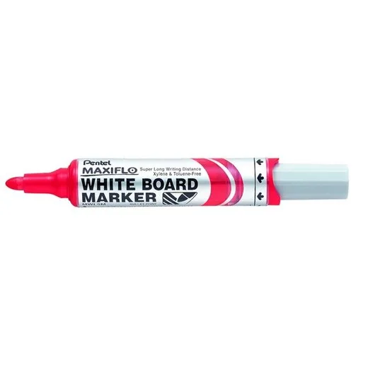 Popisovač na tabule, 2,5 mm, kužeľový hrot, PENTEL "Maxiflo MWL5M", červená